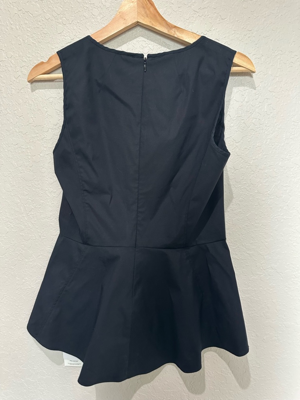 NWT Veronica Beard Basso Black Sleeveless Peplum Top - Picture 4 of 7